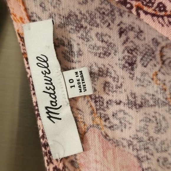 💕MADEWELL💕 Lace-Up Ruffle-Hem Midi Dress ~ Bali Blooms Print 10 (Regular Fit) - Picture 15 of 16